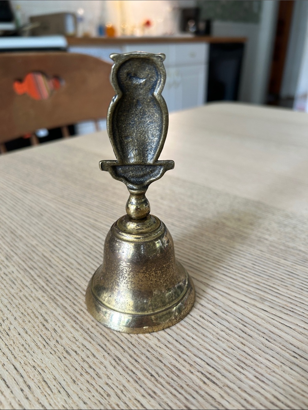 Vintage -Made in England Brass Owl Hand Bell - Picture 2 of 5